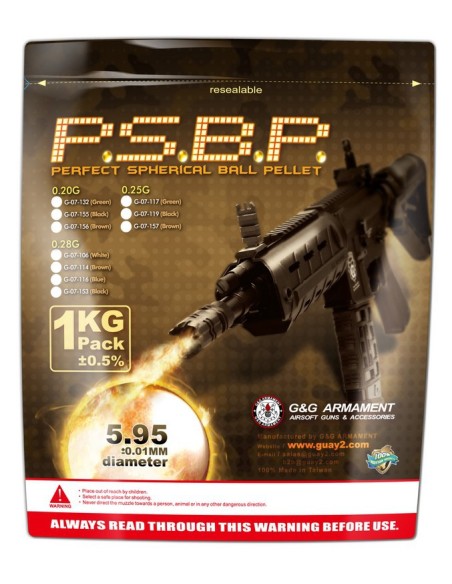 Billes G&G Armament 0.28 Gr PSBP perfect sachet de 1 kilo - 