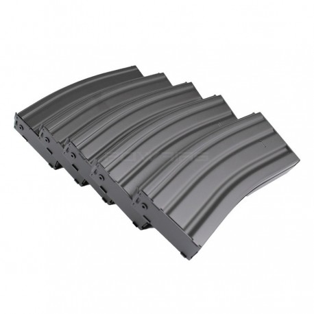 S&T 120rds metal magazine for M4 AEG (set of 5) - Grey - 