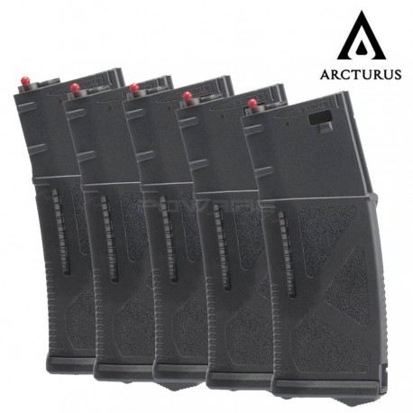 ARCTURUS lot de 5 chargeurs 30/130 pour M4 - Noir - 