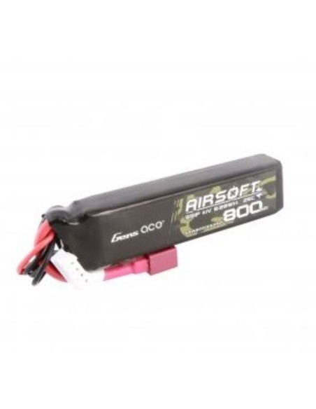 Gens ace 25C batterie lipo 800mAh 11.1V - T-plug - 