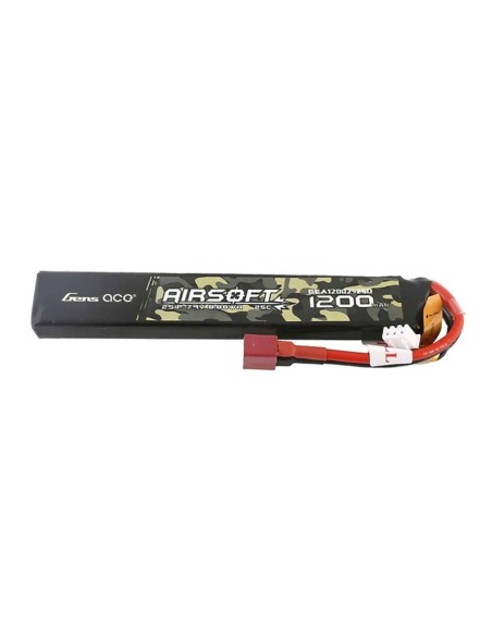 Gens ace 25C batterie lipo 1200mAh 7.4V - T-plug - 
