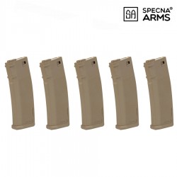 Specna Arms set of 5 125rds S-Mag Magazine for M4 AEG - Tan