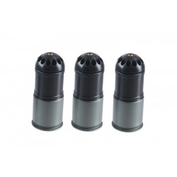 MAG 120rds 40mm Airsoft Cartridge Box Set (3 pack) (Black) - 