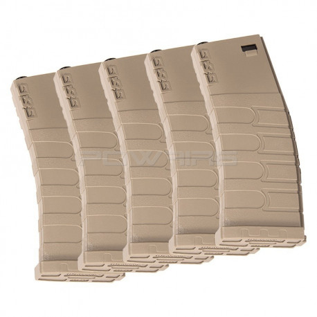 G&G pack de 5 chargeurs midcap 120 coups pour aeg M4 (Desert tan) - 