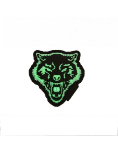 Angry Wolf Head Velcro Patch - Glow -  2