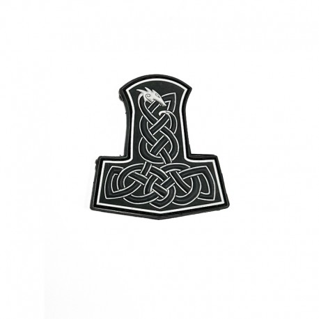 Patch Velcro Dragon Thors Hammer - Noir/Blanc - 
