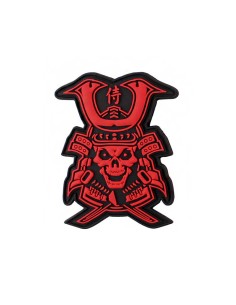 Samuray Skull  Velcro patch - Red -  2