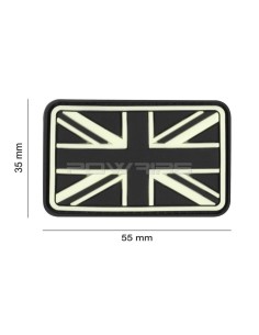 Great Britain Flag velcro patch - Phosphorescent -  2