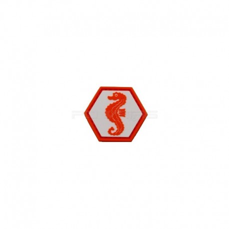Patch Velcro Seehorse - Orange/Blanc - 