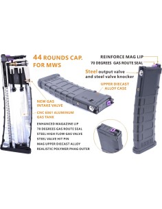 Cyma chargeur T8 P40 gaz 44 billes pour  M4 CGS GBBR -  2