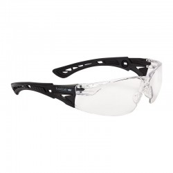 Bolle RUSH PLUS BSSI Polycarbonate Safety Glasses - Black / Clear - 