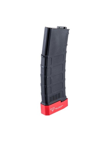 Cyma chargeur style Gmag gen3 mid-cap 150 coups pour M4 avec magbase TTI - Noir / Rouge - 