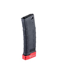 Cyma chargeur style Gmag gen3 mid-cap 150 coups pour M4 avec magbase TTI - Noir / Rouge - 
