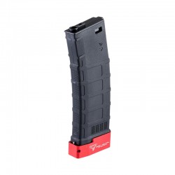 Cyma chargeur style Gmag gen3 mid-cap 220 coups pour M4 avec magbase TTI - Noir / Rouge - 