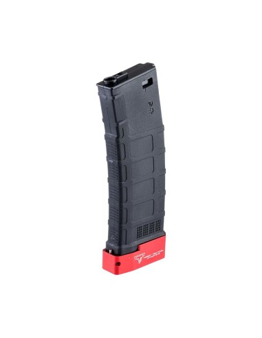 Cyma 150rds M4 Gmag style gen3 mid-cap magazine with TTI extended magbase - Black / Red - 