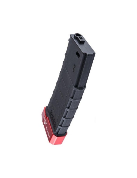 Cyma 150rds M4 Gmag style gen3 mid-cap magazine with TTI extended magbase - Black / Red - 