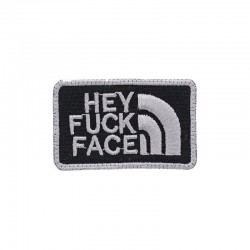 Velcro Patch Hey Fuck Face - Black / White - 