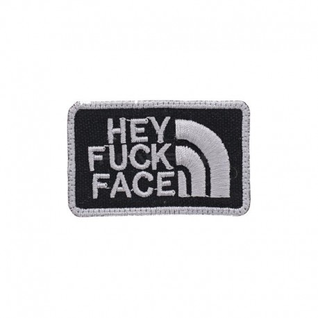 Velcro Patch Hey Fuck Face - Black / White - 
