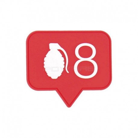 Patch velcro Grenade 8 - Rouge - 