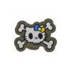 Pirate Kitty velcro embroided patch - White / Ranger Green - 