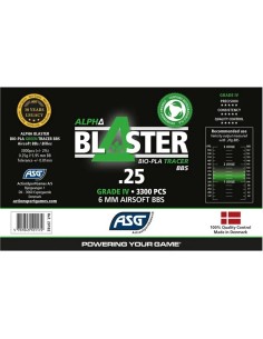 ASG Alpha Blaster 0.25g BIO Traçantes vertes - 3300 billes -  2