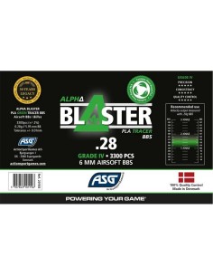 ASG Alpha Blaster 0.28g BIO Traçantes vertes - 3300 billes -  2