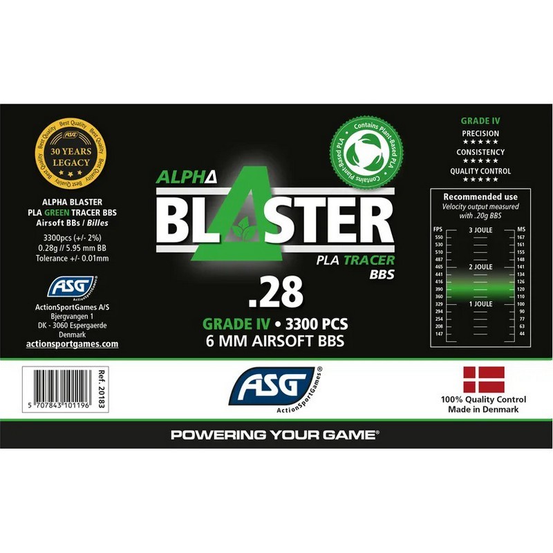 Billes Traçantes Vert Billes Biodégradables Traçantes Airsoft 0,28g - Sachet De 1kg (environ 3570 Billes) Billes Bio Traçantes Vertes 1kg