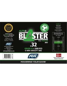 ASG Alpha Blaster 0.32g BIO Traçantes vertes - 3300 billes -  2