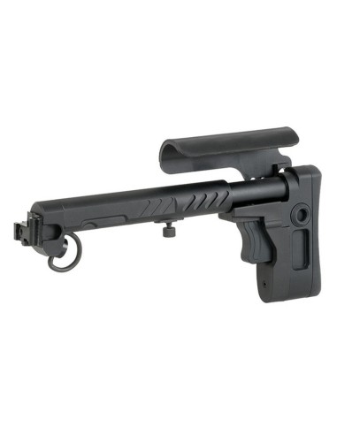 5KU PT-3 style folding telescopic stock for AK E&L - Black