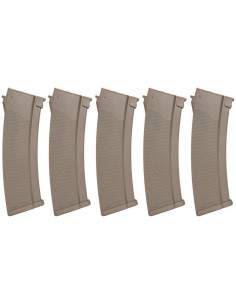 Specna Arms lot de 5 Chargeurs S-Mag 175 billes pour série J - Tan 2