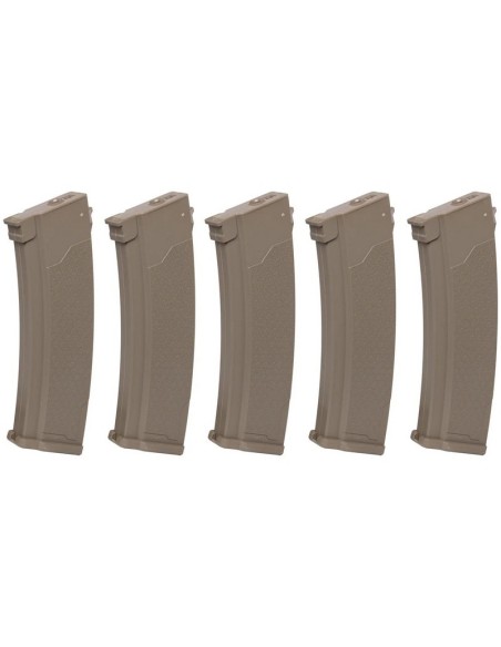 Specna Arms lot de 5 Chargeurs S-Mag 175 billes pour série J - Tan