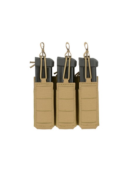 8FIELDS Flexible Triple Pistol Magazine Pouch Laser-Cut - TAN