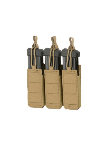8FIELDS Flexible Triple Pistol Magazine Pouch Laser-Cut - TAN