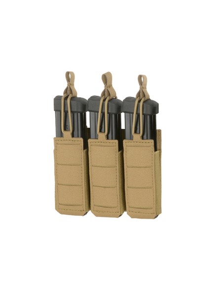 8FIELDS Flexible Triple Pistol Magazine Pouch Laser-Cut - TAN