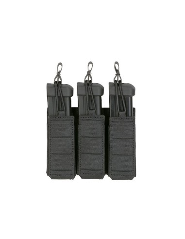 8FIELDS Flexible Triple Pistol Magazine Pouch Laser-Cut - Black
