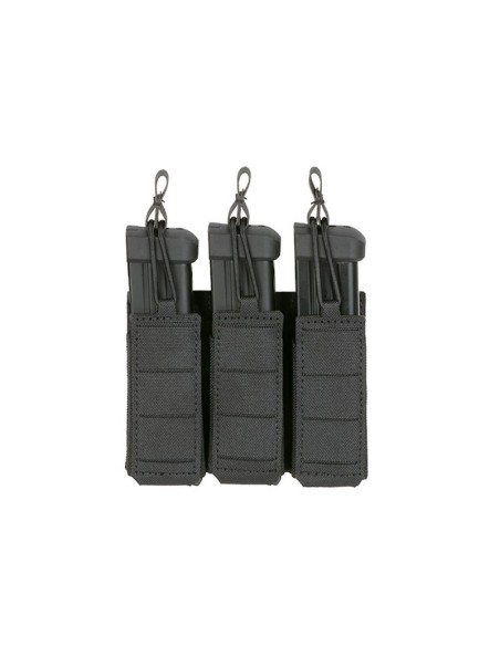 8FIELDS Flexible Triple Pistol Magazine Pouch Laser-Cut - Black