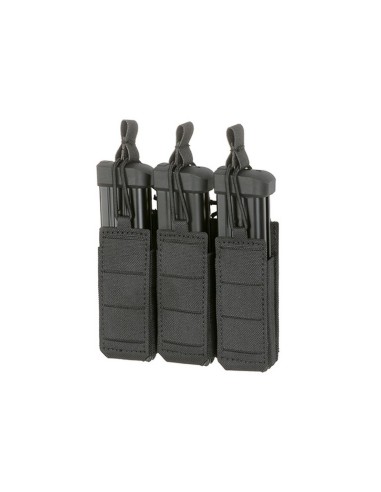 8FIELDS Flexible Triple Pistol Magazine Pouch Laser-Cut - Noir