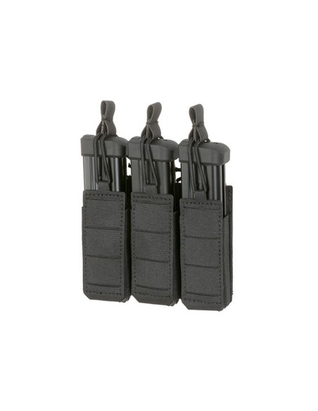 8FIELDS Flexible Triple Pistol Magazine Pouch Laser-Cut - Noir