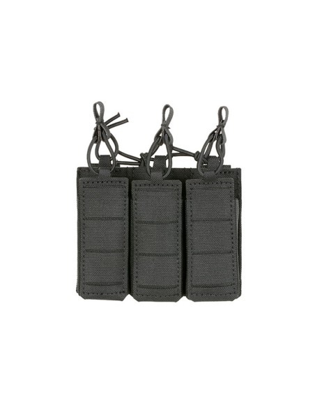 8FIELDS Flexible Triple Pistol Magazine Pouch Laser-Cut - Black