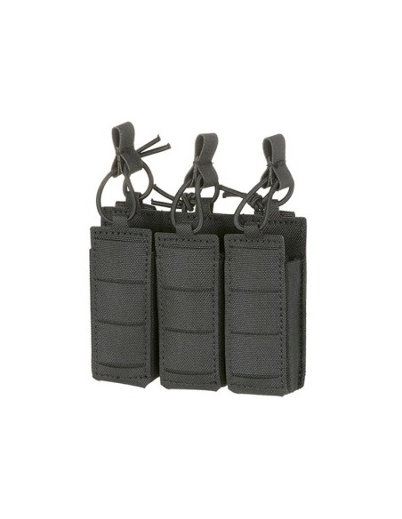 8FIELDS Flexible Triple Pistol Magazine Pouch Laser-Cut - Black