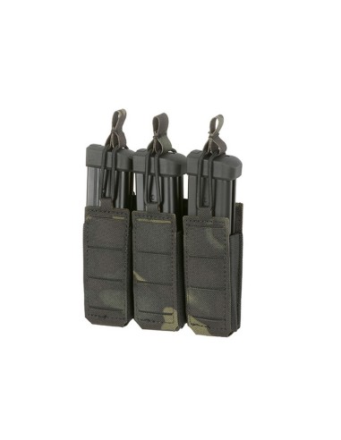 8FIELDS Flexible Triple Pistol Magazine Pouch Laser-Cut - Multicam Black