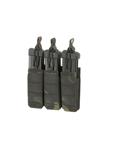 8FIELDS Flexible Triple Pistol Magazine Pouch Laser-Cut - Multicam Black