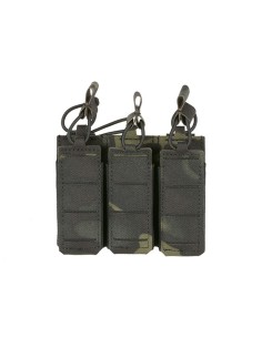 8FIELDS Flexible Triple Pistol Magazine Pouch Laser-Cut - Multicam Black 2