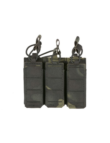 8FIELDS Flexible Triple Pistol Magazine Pouch Laser-Cut - Multicam Black