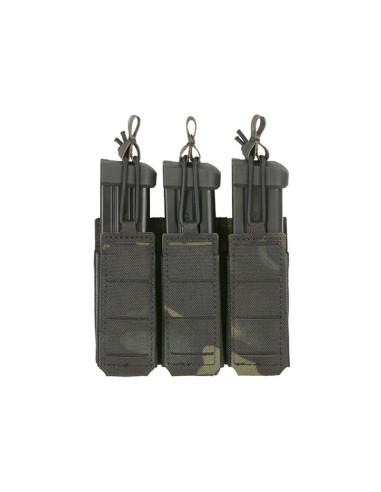 8FIELDS Flexible Triple Pistol Magazine Pouch Laser-Cut - Multicam Black
