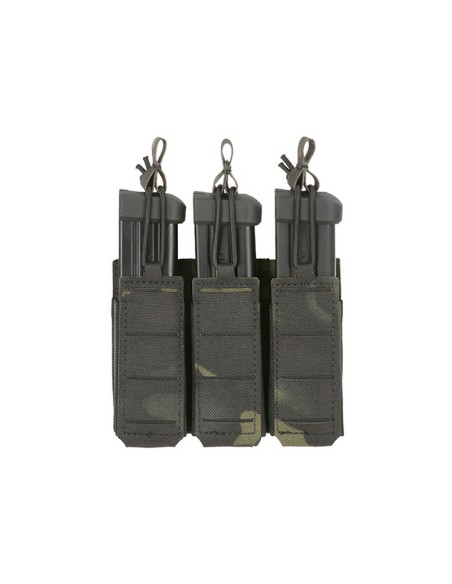 8FIELDS Flexible Triple Pistol Magazine Pouch Laser-Cut - Multicam Black