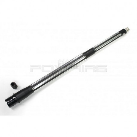 FCC BAD style Ultramatch 16inch outer barrel kit for PTW/WA GBB (Black/Silver) - 