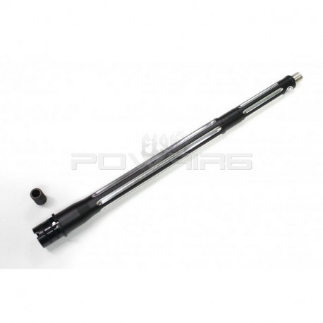 FCC BAD style Ultramatch 14.5inch outer barrel kit for PTW/WA GBB (Black/Silver) - 