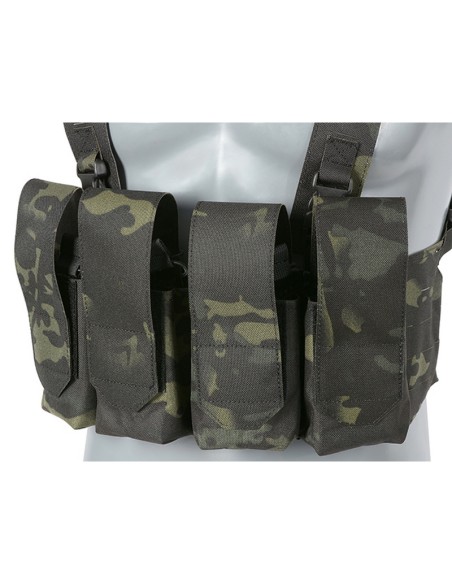 8Fields Laser-Cut Chest Rig with AR/AK Magazine Pouch - Multicam Black