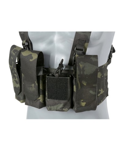 8Fields Laser-Cut Chest Rig with AR/AK Magazine Pouch - Multicam Black